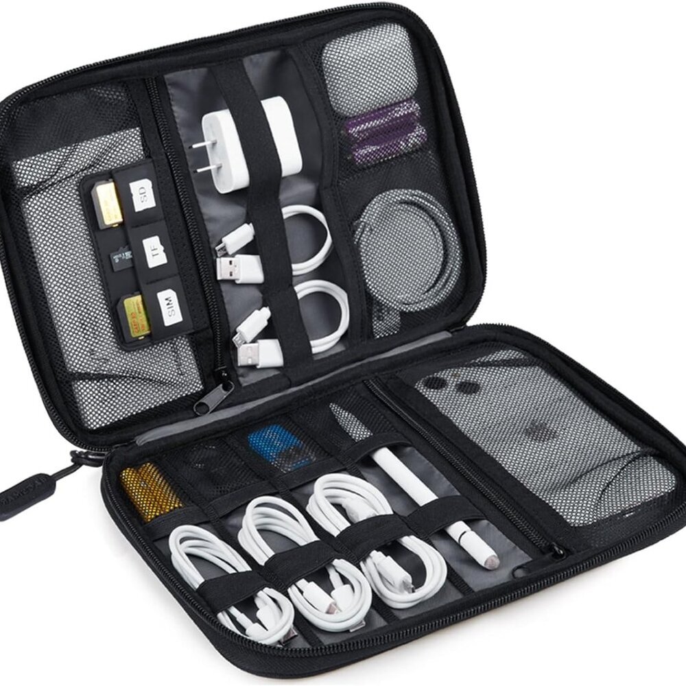 Electronics Organizer Travel Case, Small Cable Organizer Bag for Essentials, Tec - Picture 1 of 8